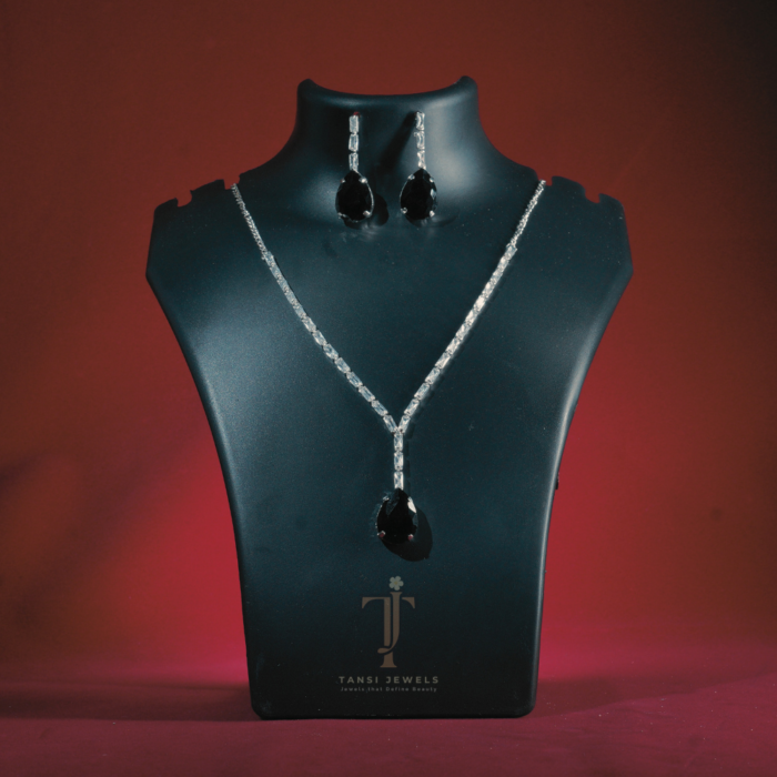 Black Droplet Necklace By Tansi Jewels